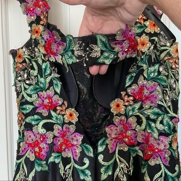 Lucci Lu gown with peekaboo shorts embroidery, beads, and pockets! - Picture 3 of 15